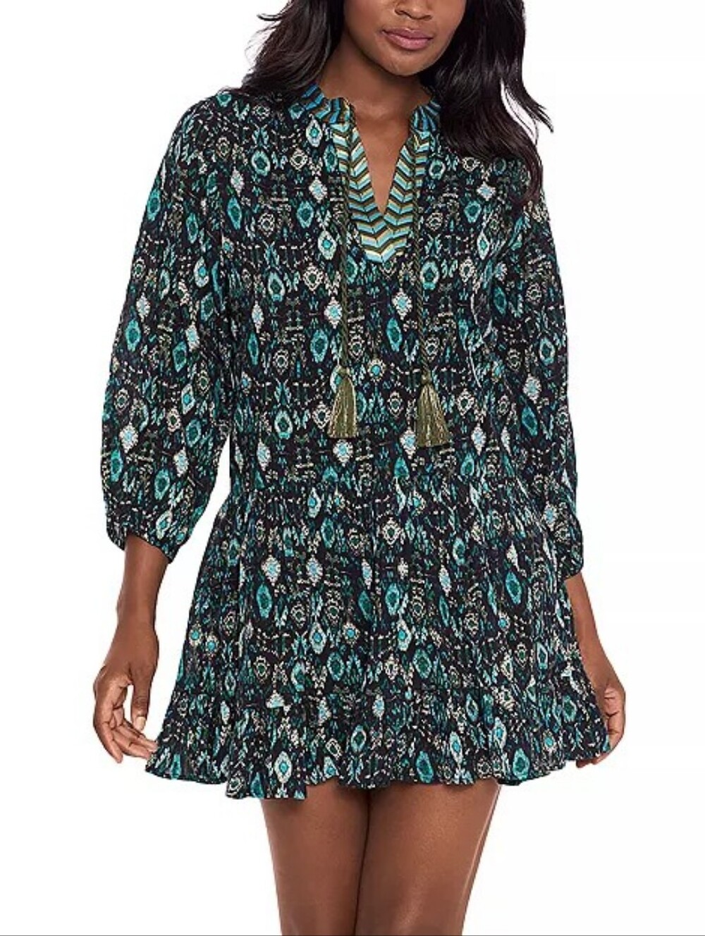 Miraclesuit Bijous Beach Printed Cover Up Dress Sz L
